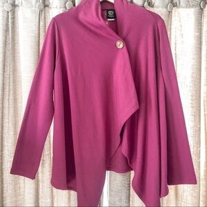 Bobeau Purple Single Button Draped Jacket
